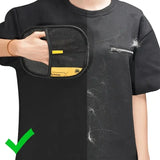 Reusable static pet hair remover glove being worn on a hand, mesh side visible