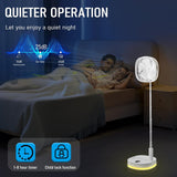 Portable Oscillating Standing Fan,9 Inch Foldable Pedestal Fan,10000Mah Rechargeable Battery USB Powered Floor Fan,Height Adjustable,4 Speeds,Quiet,With Remote Control,Led,Storage Bags,Camping Bedroom