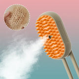 Close-up of the steam brush silicone teeth lifting loose cat fur