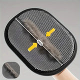 Collected cat hair rolled to the edge of the pet hair remover glove ready to bin