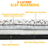 Machine washable self-heating cat mat folded flat