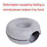 Cat ears cut-out version of the felt donut cat bed