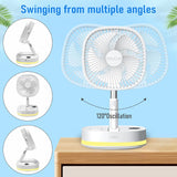 Portable Oscillating Standing Fan,9 Inch Foldable Pedestal Fan,10000Mah Rechargeable Battery USB Powered Floor Fan,Height Adjustable,4 Speeds,Quiet,With Remote Control,Led,Storage Bags,Camping Bedroom