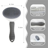 Slicker brush shown in grey, pink and blue